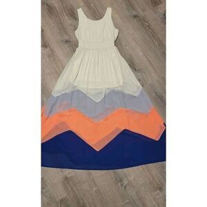 Xtaren Women's White Pink Colorblock Dress‎ Size L